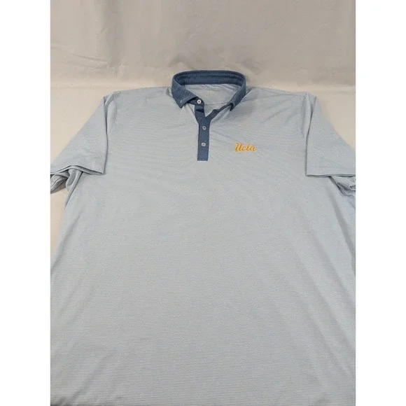 Johnnie O Shirt Mens XXL Blue UCLA Bruins Performance Polo Striped  Preppy - Picture 3 of 7